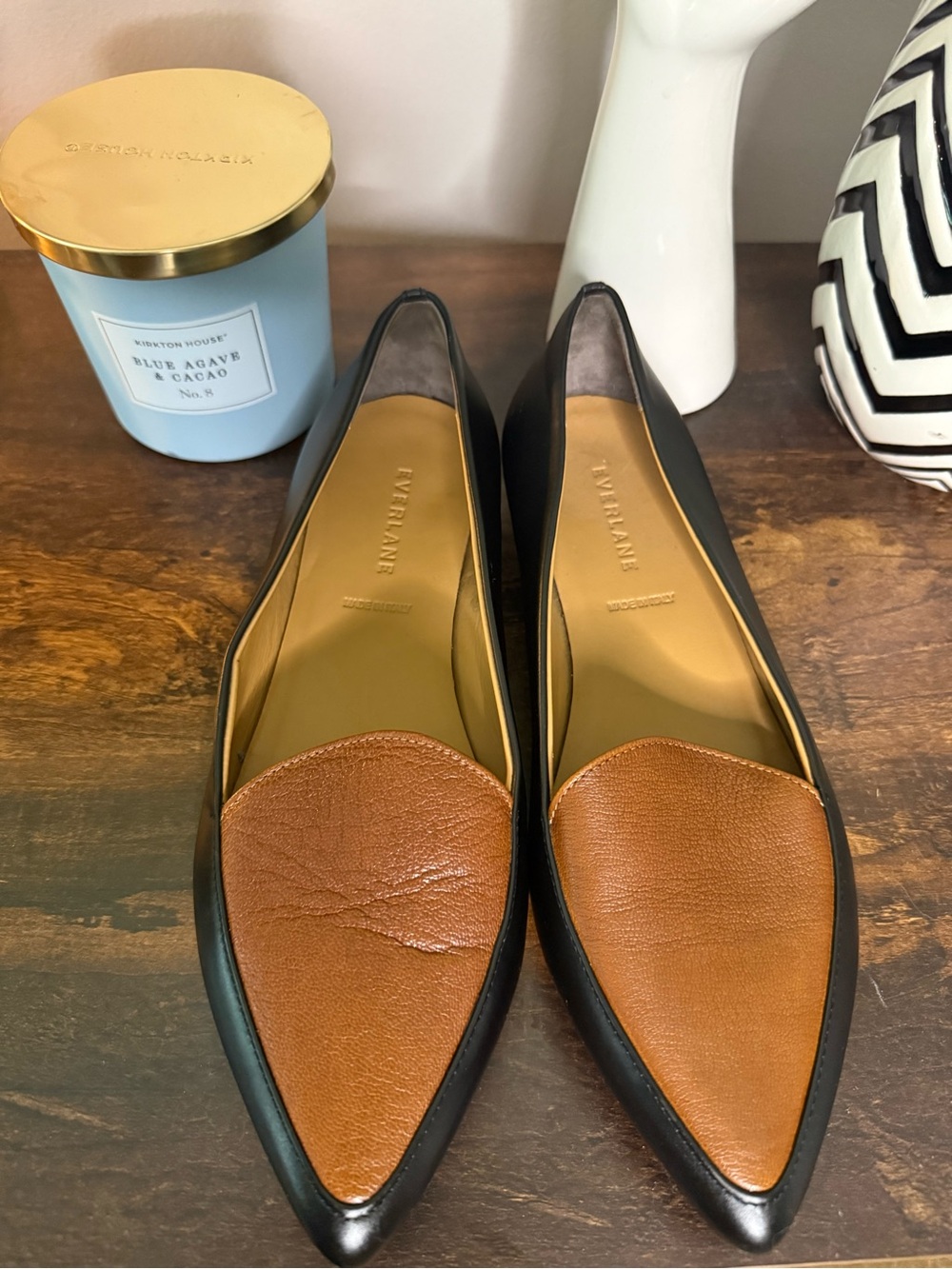 Everlane Black Pointed Leather Flats - Picture 3 of 5
